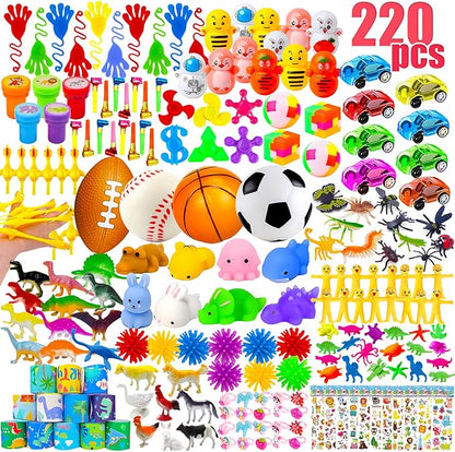 GOAUS Party Favors for Kids, 220 Pcs Small Toys Prizes Bulk, Goodie Bag Stuffers, Treasure Box Toys for Classroom, Prize Box Birthday Gift Bag Easter Egg Fillers
