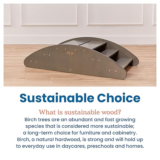 ECR4Kids Rocking Boat and Steps, Play Center, Grey Wash