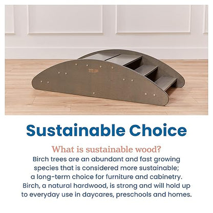 ECR4Kids Rocking Boat and Steps, Play Center, Grey Wash