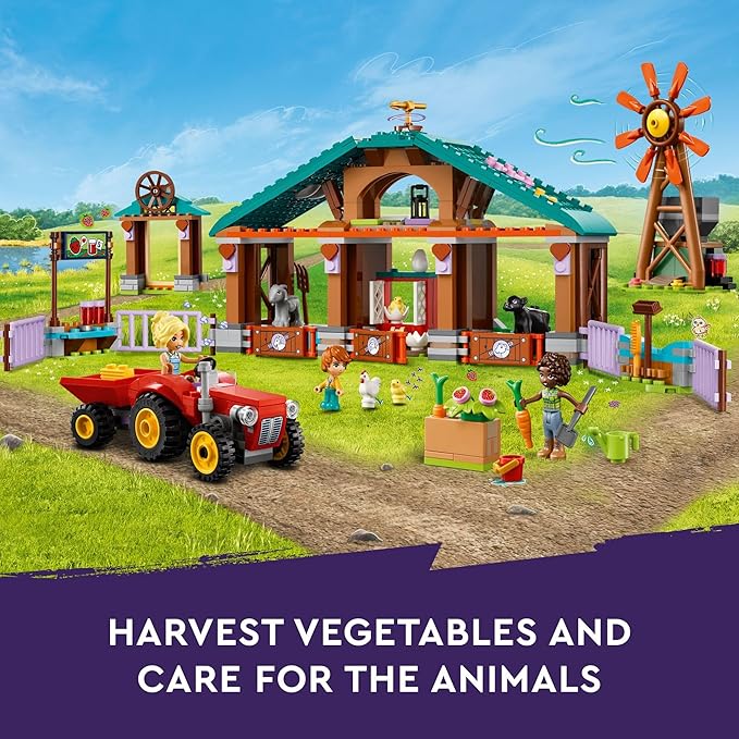 LEGO Friends Farm Animal Sanctuary Building Toys Set - Farm Toy Set with Tractor - Birthday Gift Idea for Kids, Girls & Boys, Ages 6+ - Includes 3 Minifigures & 5 Farm Animals - 42617