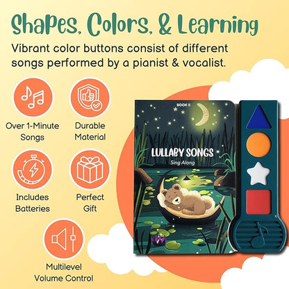 Interactive Sound Book for Toddlers with Nursery Rhyme Songs, Musical Toy, Hush Little Baby, You are My Sunshine, Check Out The Video to Hear The Singer's Voice