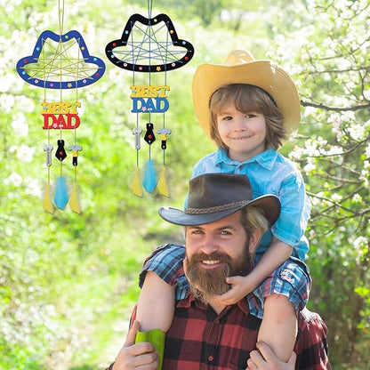 Fennoral 6 Pack DaD Dream Catcher Craft Kit for Kids Paint You Own Father's Day Dreamcatcher DIY Coloring Wooden Art and Craft for Art Activity Project Father Gifts from Daughter Son