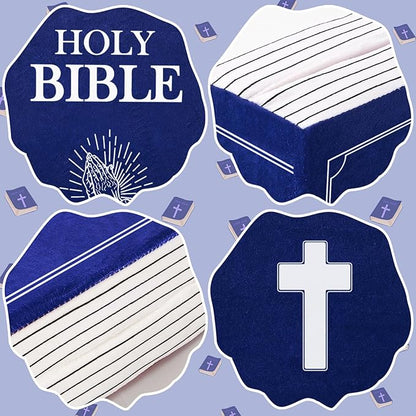 Children's Cartoon Plush Toy Throw Pillows, Christmas holiday Bible Book Pillow that Opens, Home Aesthetic Room Decorative Pillow, Kids Pillow, for Bedroom Sofa Cushion Chair Couch Bed (Blue)