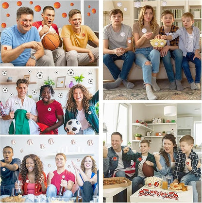 JULBEAR 300Pcs Foam Sports Stickers for Kids Self-Adhesive Stickers Including Basketball Football Soccer Volleyball Sports Party Favors for Kids Arts Crafts Decoration Supplies