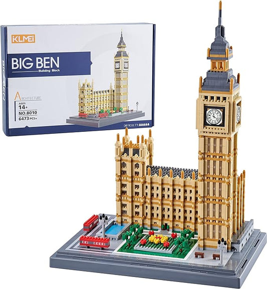 Real Big Ben Micro Building Blocks Set for Adults 6473 PCS - World Famous Architectural Model Toys Presents for Kid Age of 14+