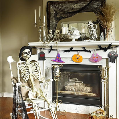 Halloween Crafts for Kids Halloween Decorations Wooden Slices Blank Cutouts Unfinished Wood Hanging Ornaments for Indoor/Outdoor Make Your Own Gift Tags for Halloween Party Favors, Home Decor, 25 Pcs