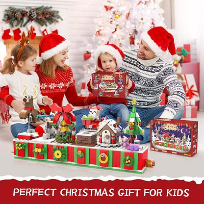 Christmas Building Blocks Set 6in1 Xmas Building Brick Toys 2024 Christmas Rotating Building Kits Santa/Reindeer/Christmas Tree Building Sets Gifts for Adults Teens Kids Girls Boys Ages 6+, 816PCS