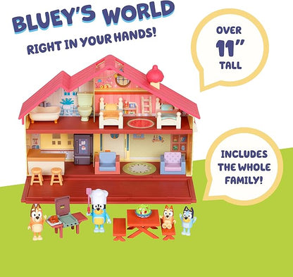 Bluey Toy House Mega Bundle Family Home & BBQ Playhouse Toys, Bingo, Bandit, Chilli, Kids Doll House Playset for Toddlers 3-5, Amazon Exclusive