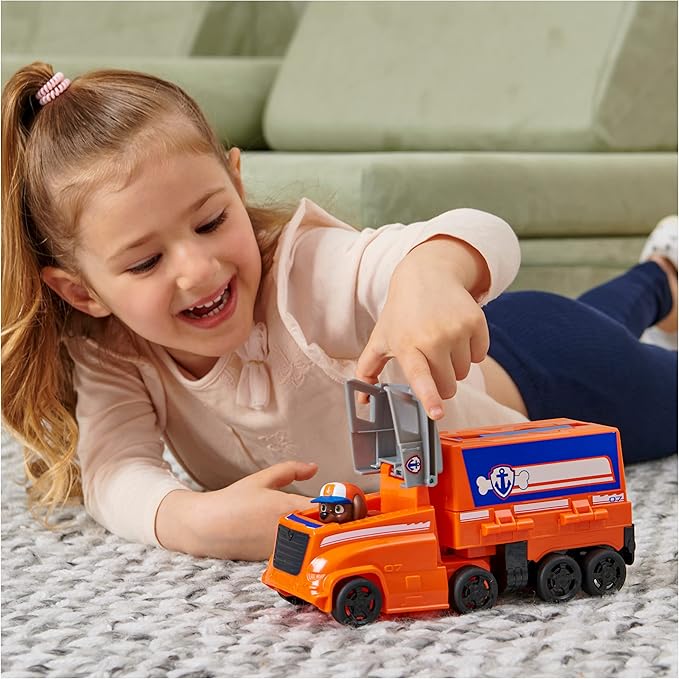 Paw Patrol, Big Truck Pup’s Zuma Transforming Toy Trucks with Collectible Action Figure, Kids Toys for Ages 3 and up