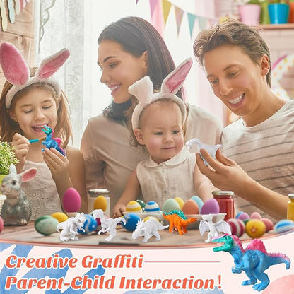 Affrolling Dinosaur Painting Set for Kids Arts DIY Paint Kits with Glow in The Dark Paint, Brush and Palette for Toddlers Boys Birthday Gifts Dino Art Crafts Projects, 8 Styles