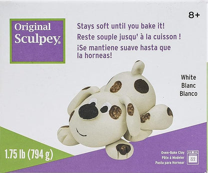 Sculpey: Original Clay: White - 1.75 lb - Polymer Oven Bake Clay, Non-Toxic, Sculpting, Bake-Sand-Paint, Adults & Kids, Art & Craft Supplies
