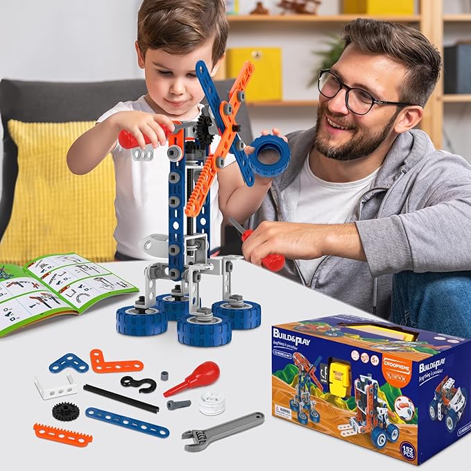 12 in 1 Stem Toys for 5 6 7 8 9+ Year Old Building Block Stem Activities Projects Kit Kids age 4-8 5-7 Creative Set Helicopter Excavator Educationa Engineering Erector Set Birthday Gift Boy Toys Girl