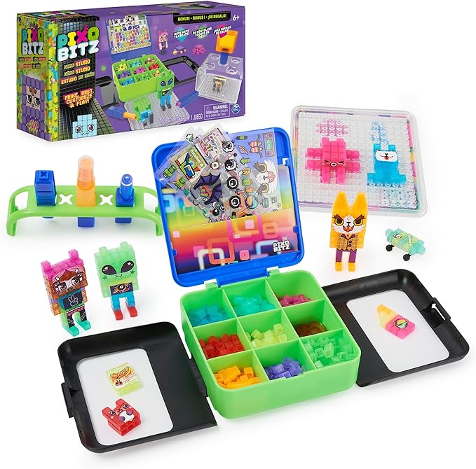 Exclusive Neon Studio with 600 Water Fuse Beads, Decos and Accessories, Makes 3D Creations with No Heat, Arts and Crafts Kids Toys