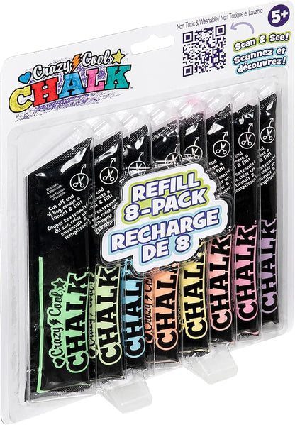 Alex: Crazy Cool Chalk - Refill 8 Pack - 8 Chalk Pks, Works with Crazy Cool Chalk Line, Outdoor Sidewalk & Driveway Art, Kids Age 5+