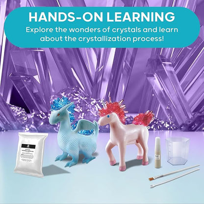 Discovery™ #MINDBLOWN Crystal Creatures Dragon & Unicorn Crystal Grow Kit [Amazon Exclusive] Easy & Simple DIY STEM Science & Chemistry Set, Fun Learning Arts & Crafts Kids Toy, Safe for Ages 8+
