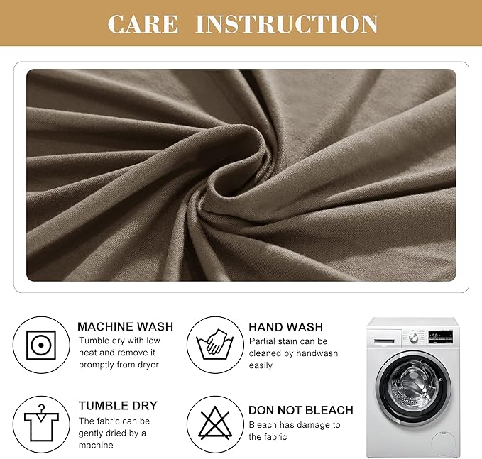 Jin Le 4 Pieces Recliner Cover Stretch Recliner Chair Cover 1 Seater Recliner Couch Covers Sofa Covers Stretch Soft Furniture Protector with Elastic Bottom and Ties for Kids Pet(Recliner, Khaki)