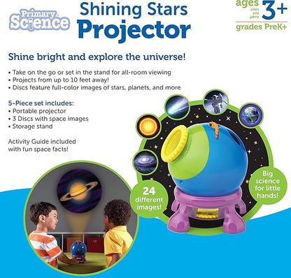 Learning Resources Shining Stars Projector, Solar System Space Toy Set, 5Piece Set, Ages 3+, Multicolor, Model:LER2830
