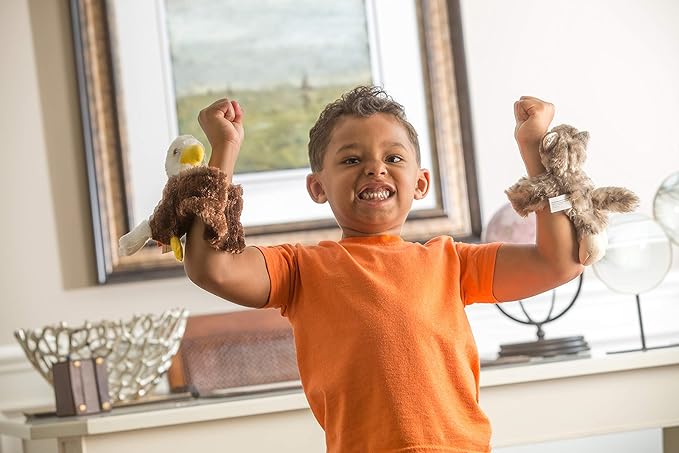 Wild Republic Huggers Bald Eagle Plush Toy, Slap Bracelet, Stuffed Animal, Kids Toys, 8"