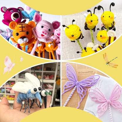 100 Pieces Yellow Pipe Cleaners, Pipe Cleaners for Crafts DIY Arts Crafts Home Decorations Chenille Stem (Yellow)