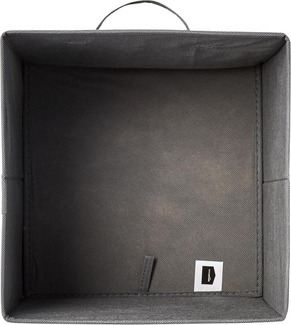 Amazon Basics Collapsible Fabric Storage Cubes Organizer with Handles, Sturdy, Gray, 10.5-x-10.5-x-11-inch, Pack of 6