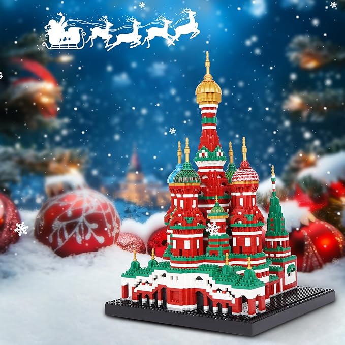 Building Block Set, Saint Basil's Cathedral Architecture Model Micro Mini Blocks, Educational Mini Blocks, 4300 PCS