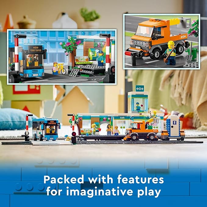 LEGO City Train Station Building Toy Set - Pretend Play Set for Kids, Boys & Girls, Ages 7+ - with Bus, Rail Truck, & Tracks - Compatible with Other City Sets - Gift Ideas for Birthdays - 60335