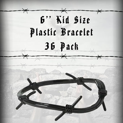 Novelty Barbed Wire Bracelets for Kids - Rodeo Cowboy Western Theme Party Favors - Barbed Wire Decoration Cowboy Western Party Decor - 36 Pcs Novelty Party Favor Bracelets (Plastic)