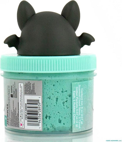 Original Squishmallows Aldous The Fruit Bat Premium Cloud Slime, Vanilla-Scented, 8 oz., Storage Container with Figurine Topper, Rubber Charm, Goodie Bags Stuffers, Kids Party Favors, Sensory Toy