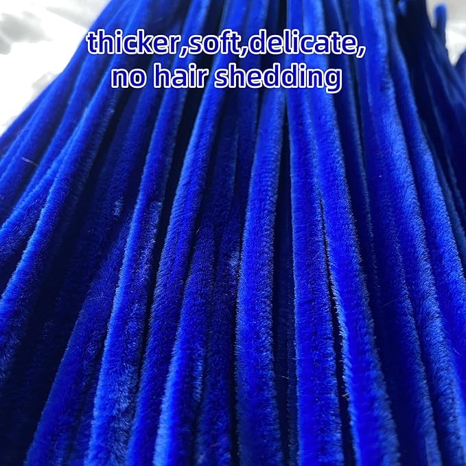 Qirimoi Blue Pipe Cleaners Craft Pipe Cleaners Bulk Pipecleaners Crafts Supplies，200Pcs Blue