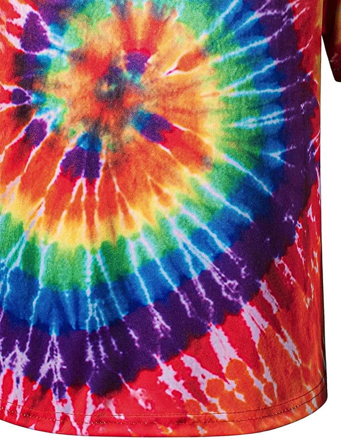 Kids Hippie Costume for Boys Girls 60s 70s T-Shirt 5Pcs Set for Halloween Party 3-12 Years