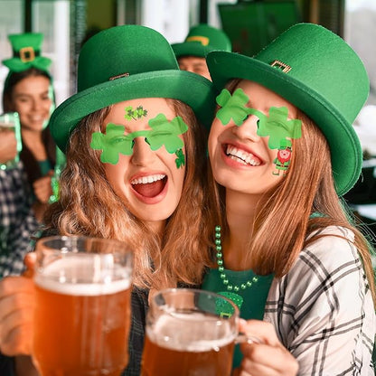 163Pcs St. Patrick's Day Accessories Party Favor Set, Tattoo Stickers, Necklaces, Bracelets, Shamrock Glasses, lucky Coins for Irish Party Supplies