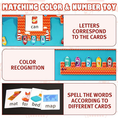 Wooden Magnetic Alphabet Maze, Montessori Fine Motor Skills Toys for 3+ Year Old Boys and Girls, Magnetic Ship Letter Puzzle Board for Toddler Preschool Learning Activities