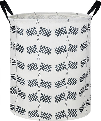 CLOCOR Kids Laundry Basket,Waterproof Baby Boys Nursery Hamper,Collapsible Fabric Storage Container,Toys Bin,Room Decor,Gift Basket（Racing