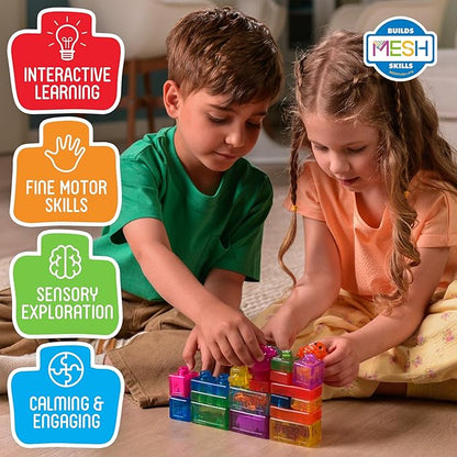 Jelly Blox Farm Set | Includes 18 Pieces | Toddler & Preschool Building Blocks Kids Can Squeeze, Stretch, Squish | MESH ACCREDITED | Safety Tested & Ouch-Free | Tactile, Sensory Play for Ages 2+
