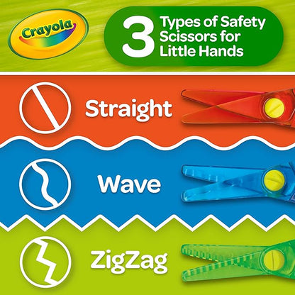 Crayola Toddler Scissor Skills Activity Kit (3ct), Safety Scissors and Craft Supplies, Toddler Crafts, Gift for Kids, Ages 3+