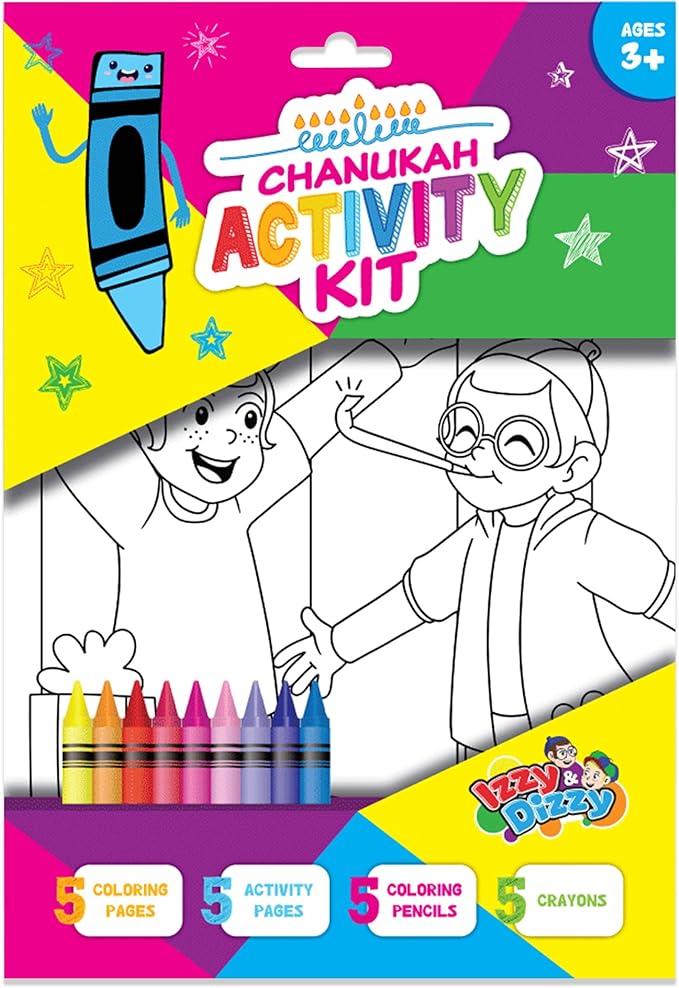 Izzy 'n' Dizzy Hanukkah Coloring and Activity Set - Great for Partys and Gifts- Chanuka Color and Activity Kit