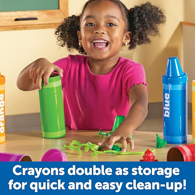 Learning Resources Rainbow Sorting Crayons - 56 Pieces, Ages 3+ Kids Crayons, Early Color Recognition & Sorting, Toddler Sort and Stacking Toys