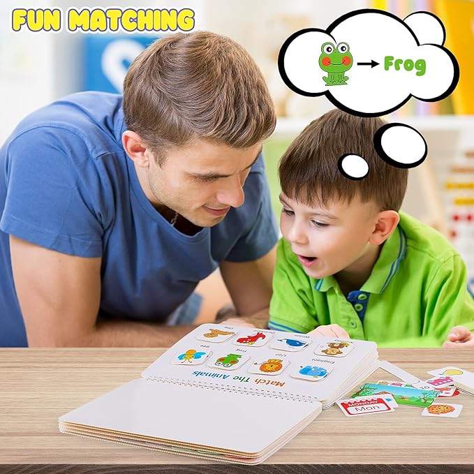 Huijing Montessori Preschool Learning Activities Busy Book - Workbook Activity Binder / Toys for Toddlers, Autism Learning Materials and Tracing Coloring Book