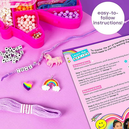 Just My Style Unicorn Friendship Bracelets by Horizon Group USA Create 20+ Bracelets, Kit Includes 1300+ Beads ABC Beads, Metallic Beads Unicorn Storage Case & More