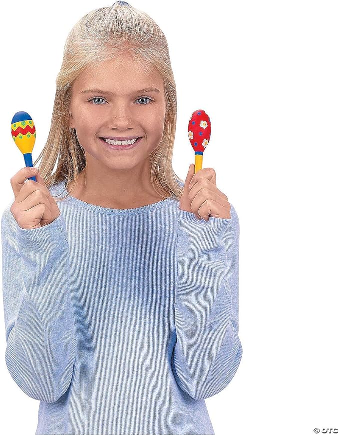 Fun Express DIY Plastic Maracas - Bulk 24 Pack - Paint it Yourself Crafts for Kids