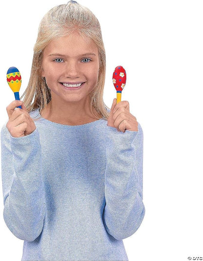 Fun Express DIY Plastic Maracas - Bulk 24 Pack - Paint it Yourself Crafts for Kids