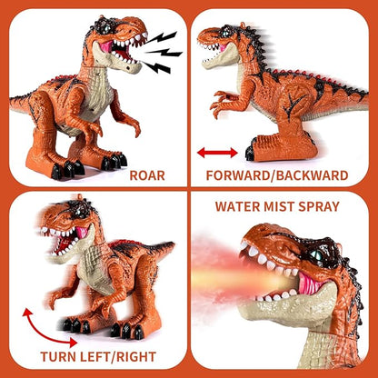 Remote Control Dinosaur Toys for Kids 3-5 5-7 8-12, RC Walking T-Rex Dinosaur Robot Toy with Water Mist Spray, Lights and Sounds, Rechargeable Battery, 3 4 5 6 7 8 Years Old Boy Girl Birthday Gift