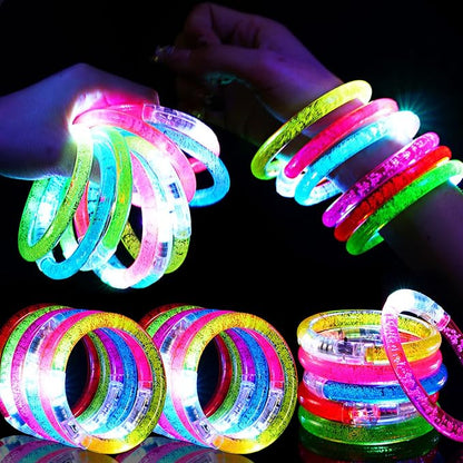 36Pcs LED Bracelets Glow Sticks Glow in the Dark Party Supplies for Kids/Adults, Christmas Party Favors for Kids Flashing Light up Toys, Neon Accessories Carnival Birthday Concert Games Gifts