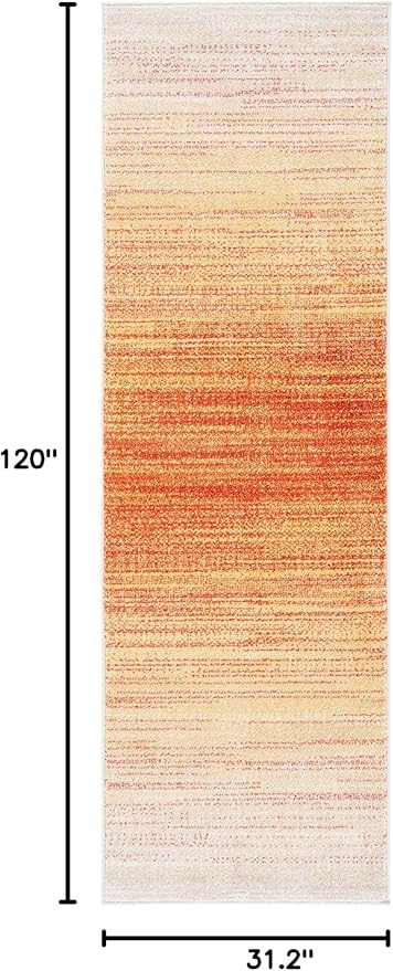 SAFAVIEH Adirondack Collection Runner Rug - 2'6" x 10', Orange & Red, Modern Ombre Design, Non-Shedding & Easy Care, Ideal for High Traffic Areas in Living Room, Bedroom (ADR142P)