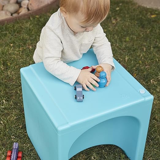 ECR4Kids Tri-Me 3-In-1 Cube Chair, Kids Furniture, Cyan