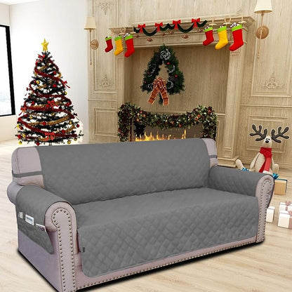 Easy-Going Sofa Slipcover Oversized Sofa Cover Waterproof Couch Cover Furniture Protector Cover Pets Covers Washable Non-Slip Fabric Pets Kids Children Dog Cat (Oversized Sofa, Grey)