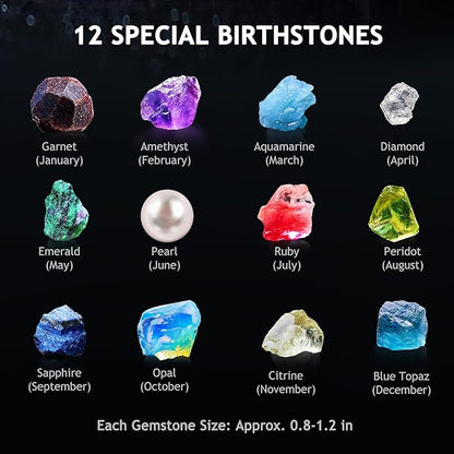 Japace Earth Science Kits for Kids Age 4-6-8-12-14, Birthstone Gemstone Dig Kit, Geology Kit with Break Your Own Geodes, Crystal Growing Experiment, Rock Mining Kit Birthday Gifts Toys for Boys Girls