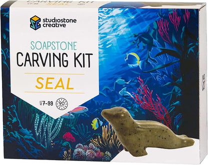 STUDIOSTONE CREATIVE DIY Arts & Crafts Carving Kit Kids Adults Ocean Set of 3 Sculpture Soapstone