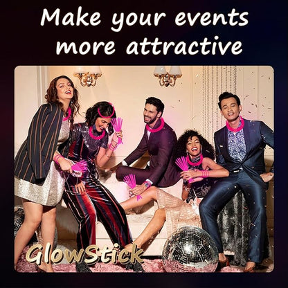 75 Glow Sticks Bracelets and Necklaces, 8'' Glowsticks Bulk Pack Bright Glow in the Dark Party Supplies for Kids (Pink)