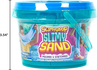 by Horizon Group USA, 1.5 Lbs of Stretchable, Expandable, Moldable Cloud Slime, Non Stick, Slimy Play Sand in A Reusable Bucket, Blue- A Sensory Activity , Light Blue